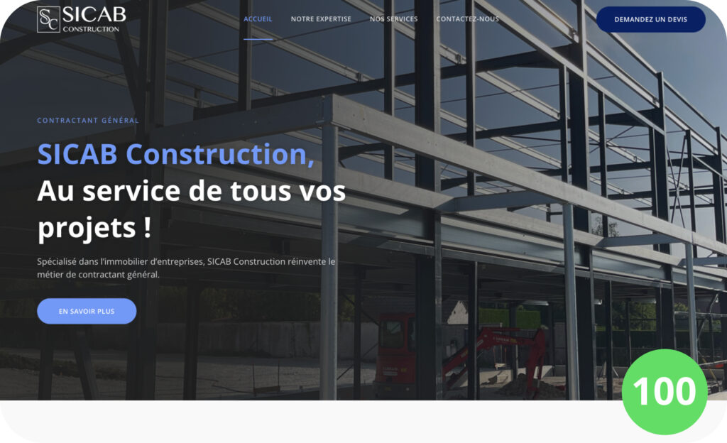 Création site web entreprise batiment